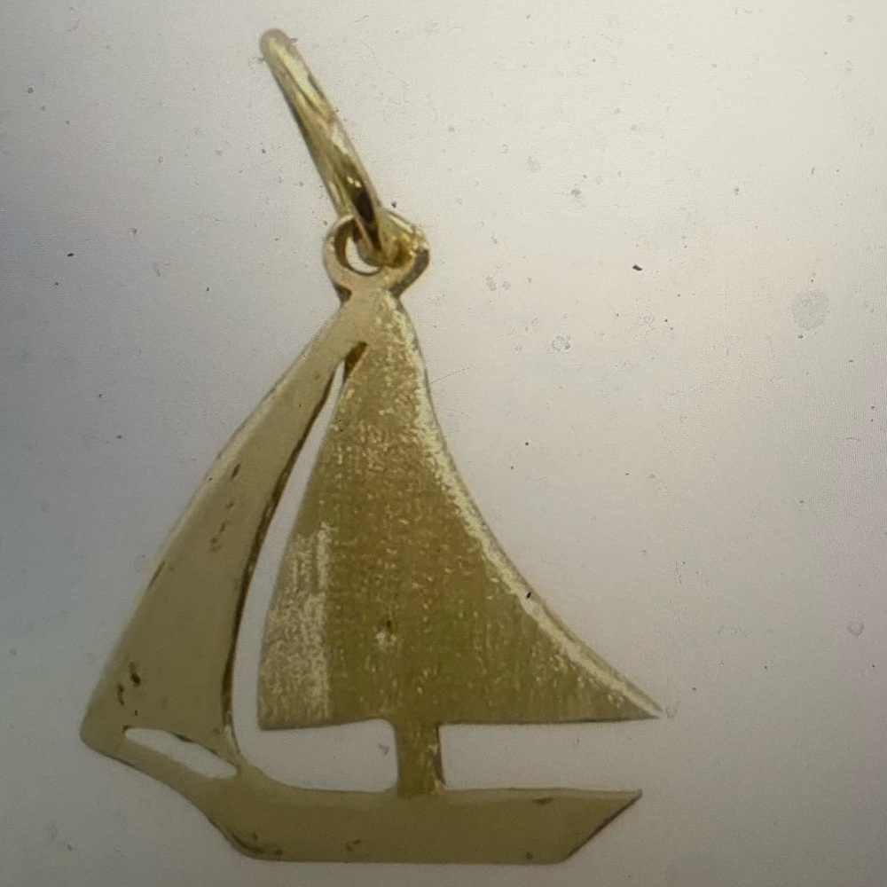 12K Gold Sailboat Pendant-1g